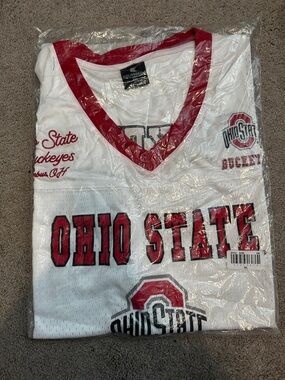 Colosseum Ohio State White and Red Women's Jersey